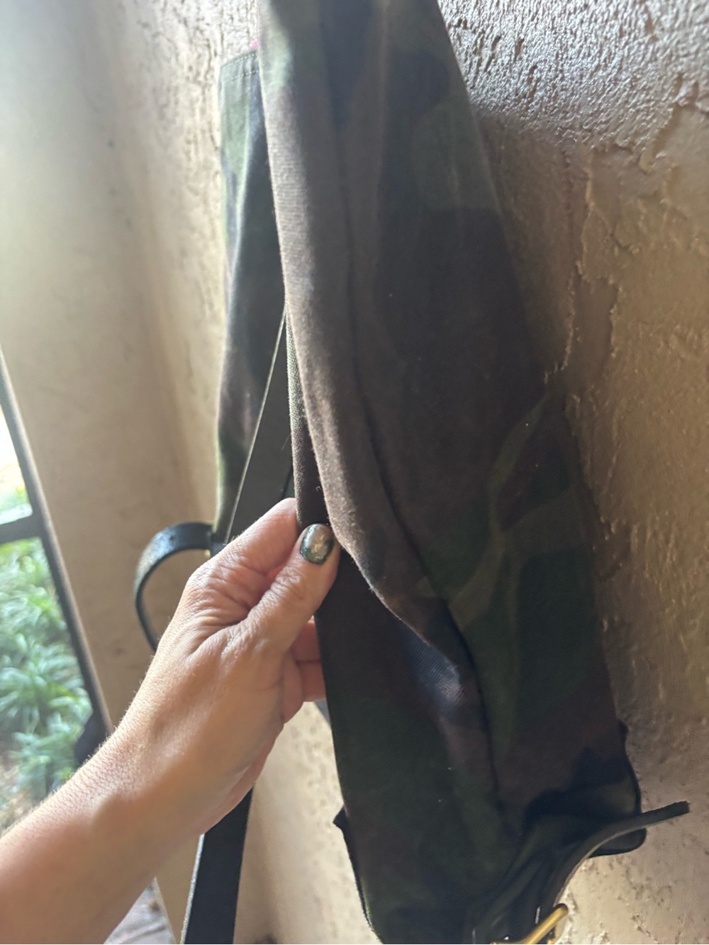 Camo Canvas Travel Tote with Black Leather Trim - Picture 12 of 12